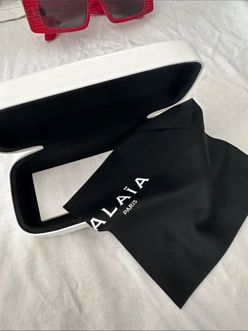 Alaïa Red Rectangular Women's Sunglasses new in box